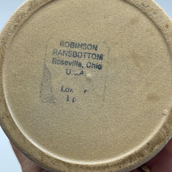 Robinson Ransbottom Roseville Pottery Crock 1 PT utensils holder - Picture 4 of 9